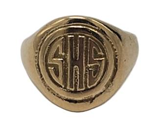 14k Monogrammed High School Class Ring&nbsp;

Sz 3.5

Weight: 5.95 Grams&nbsp;&nbsp;

Hallmark: Initials / 14k

Estimated Melt Value: $292.74&nbsp; as of (12/20/2024)

Buyer is responsible to pay for Shipping & Insurance (See Shipping Details)&nbsp;