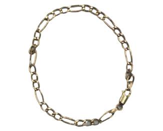 14k Italian Figaro Chain Bracelet

Hallmarks: 585 & Italy

Lobsterclaw Clasp

L 21cm W 5mm

Weight 2.89 Grams

Estimated Melt Value: $142.31 as of 12/20/2025&nbsp;

Buyer is responsible to pay for Shipping & Insurance (See Shipping Details)