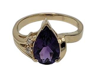14k Pear Cut Amethyst Ring

Sz 10

Weight: 6.21 (includes stone)

Hallmark: 14k / P (Plumb Verified) / DND

Estimated Melt Value: $305.54 as of (12/20/2024)

Buyer is responsible to pay for Shipping and Ins (See Shipping Details)&nbsp;