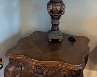 Carved End Table
