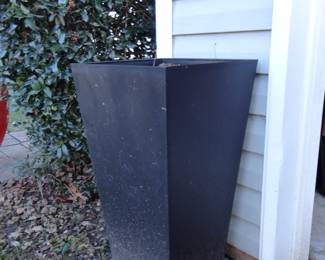 Pair of Tall Black Planter Boxes