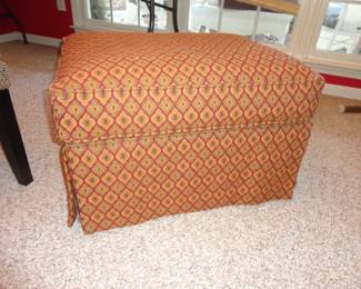 Custom Down Foot Stool and Large Silk and Down Pillows