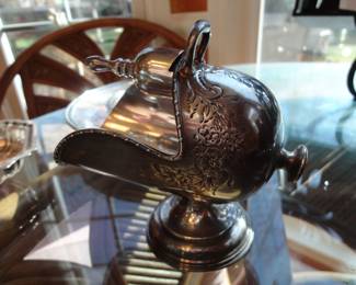 Vintage Silver Tone Sugar Scuttle w/ Scoop