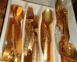 Vintage Rogers Golden Spring Garden Gold plated Flatware