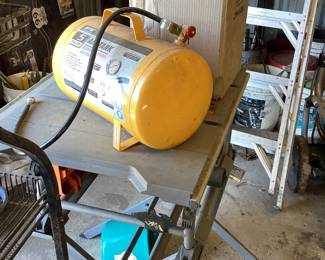 Air tank collapsible table aluminum ladder