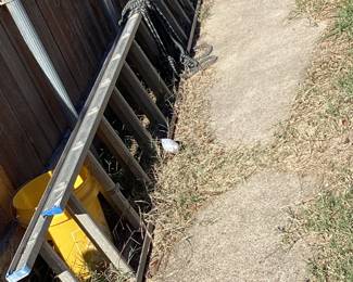 Large aluminum extension ladder