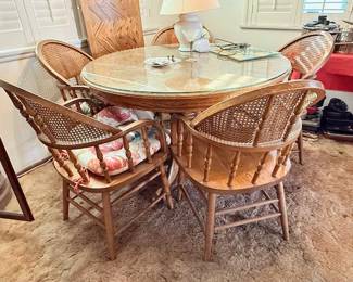 vintage oak table and chairs