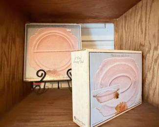 pink Indiana glass dishes & glasses