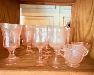 pink Indiana glass dishes & glasses