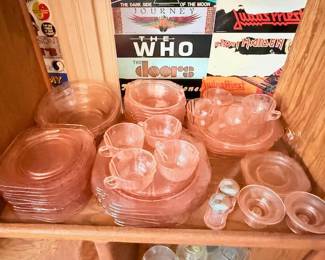 pink Indiana glass dishes & glasses
