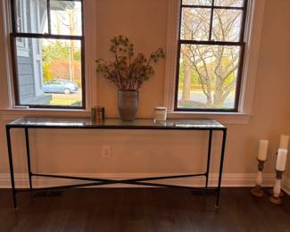 Restoration Hardware Glass Console Table