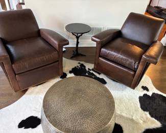 Restoration Hardware Leather Chairs Real hide rug 