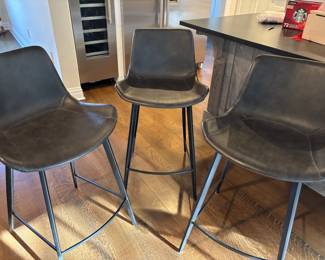 Arhaus Leather Barstools