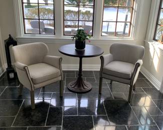 Restoration Hardware Professor Chairs and Chrysanthemum Brasserie  Table