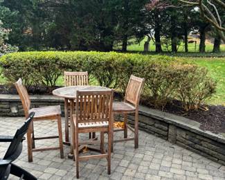 Teak Pedestal Table and Chairs