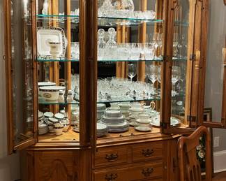 Keller Furniture canted front oak cabinet