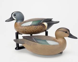 Miniature Blue-wing Teal Pair - Rick Brown