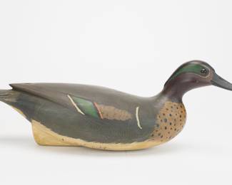 Swimming Green-winged Teal Drake - Bob White