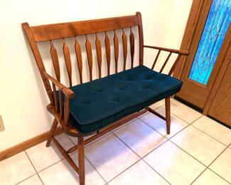 Antique maple spindle entry way bench