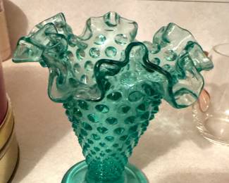 Fenton hobnail trumpet vase