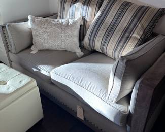 Linen loveseat