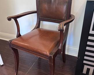 Leather and wood chair