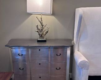 One of pair of silver chests