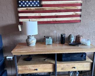 Folk art flag; console