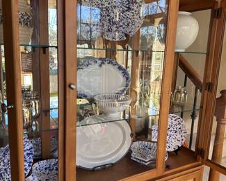 China cabinet with splatter ware