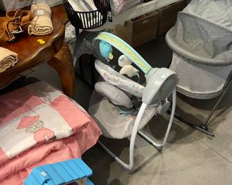 Baby gear, bassinet, swing,