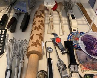 A chef's collection of cooking utensils