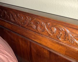 Carving on bedframe