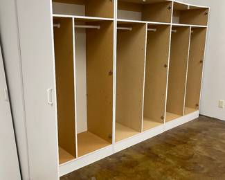 Wardrobe cabinets. They all have doors but the owner has taken them off