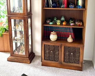Vtg 70's  Bookcase Shelf and Curio Cabinet