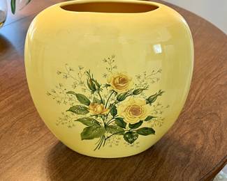 Vintage floral Rose Yellow Vase
