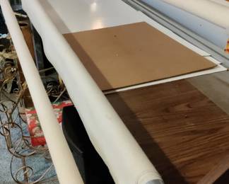 12 ft. quilting machine table with Ken quilting long arm machine.