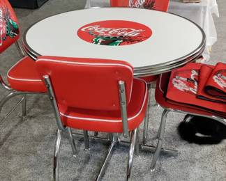 Vintage Coca Cola table and four chairs