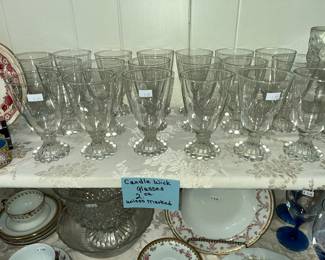 Candlewick footed glasses