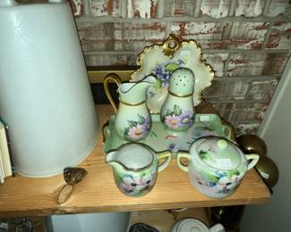 Hand painted Nippon condiment set