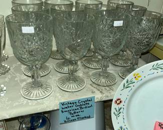 Vintage American Brilliant crystal water goblets