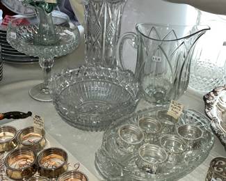 Crystal serving pieces