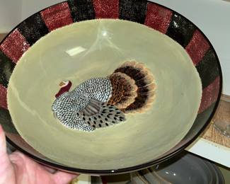 Large turkey pottery bowl