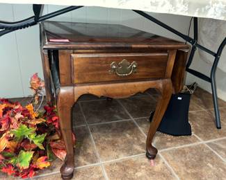 Cherry drop-leaf end table