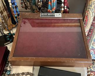 Collectable, vintage BUCK KNIVES store display case