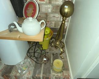 Pair of brass andirons