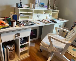 Modern white desk with chair