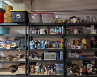 Tools, Bins, Tubs, Supplies, Vases, Small Appliances, Silver Plate, Car Stuff