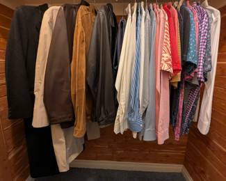 Men's Coats, Jackets, Golf Shirts, Casual and Dress Shirts. Also not pictured - Bermuda Shorts