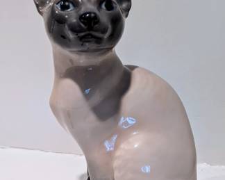 Vintage Royal Copenhagen Siamese Cat Sitting