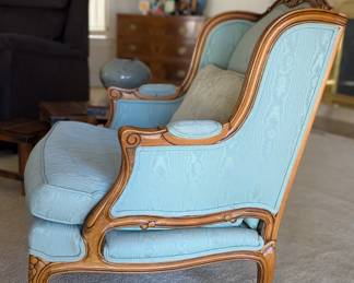 1950s French Provincial Louis XV Style Bergere Armchair